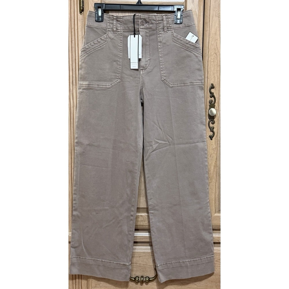 Bagatelle New York Cropped Wide Leg Pants Women's Size 4 Taupe Utility Pockets
